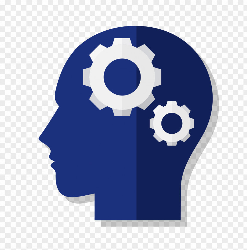 Vector Brain Gear Material Human Head Icon PNG