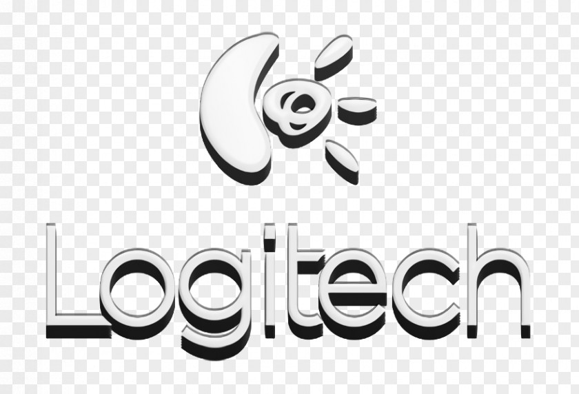 Blackandwhite Logo Logitech Icon PNG