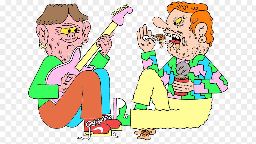 Cartoon Playing Guitar Man Graphic Design Illustration PNG