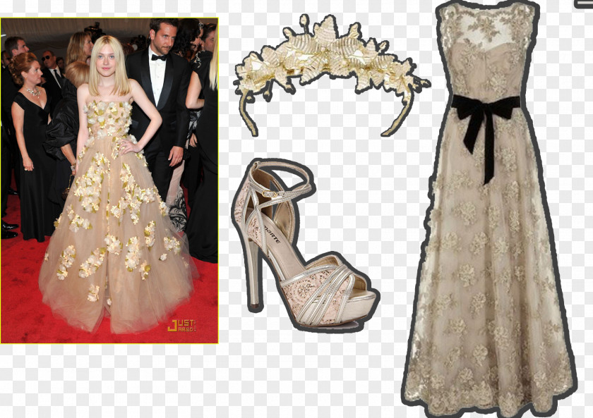 Dakota Fanning Wedding Dress Party Gown PNG