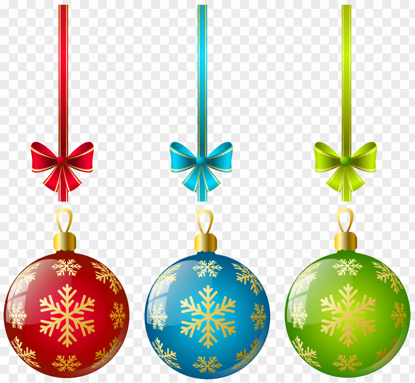Large Transparent Three Christmas Ball Ornaments Clipart Decoration Ornament Tree Clip Art PNG