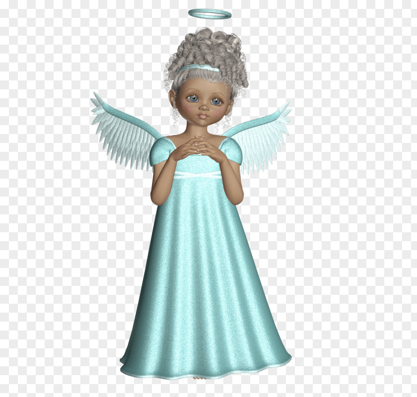 Cute 3D Angel With Light Green Dress Picture Cherub PhotoScape PNG