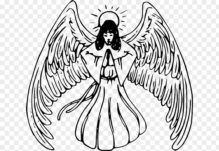 Angel Line Art Drawing Clip PNG