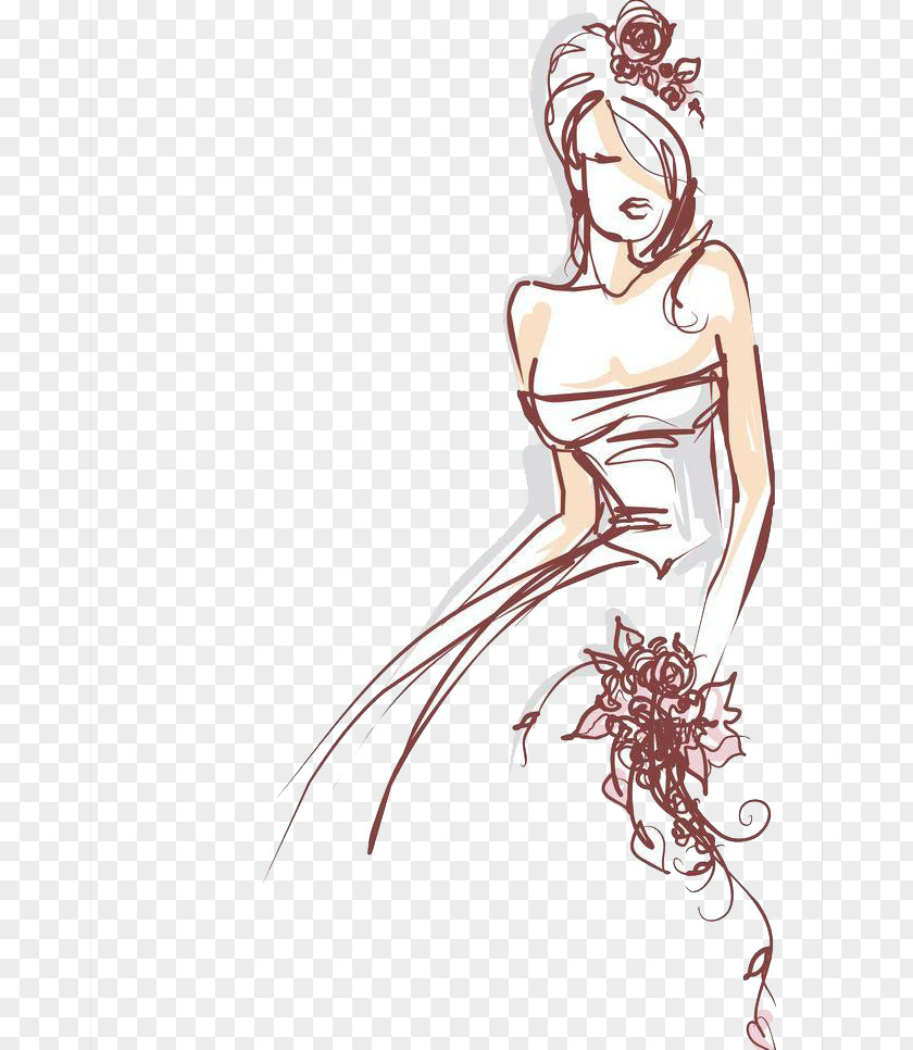 Bride Drawing Illustration PNG