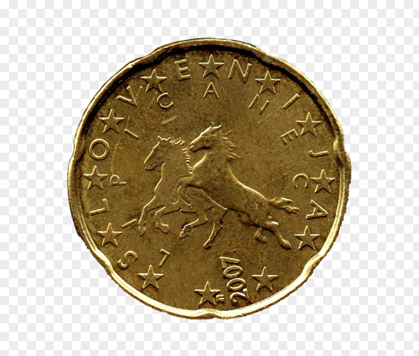 Coin 20 Cent Euro Slovenia Lipizzan PNG
