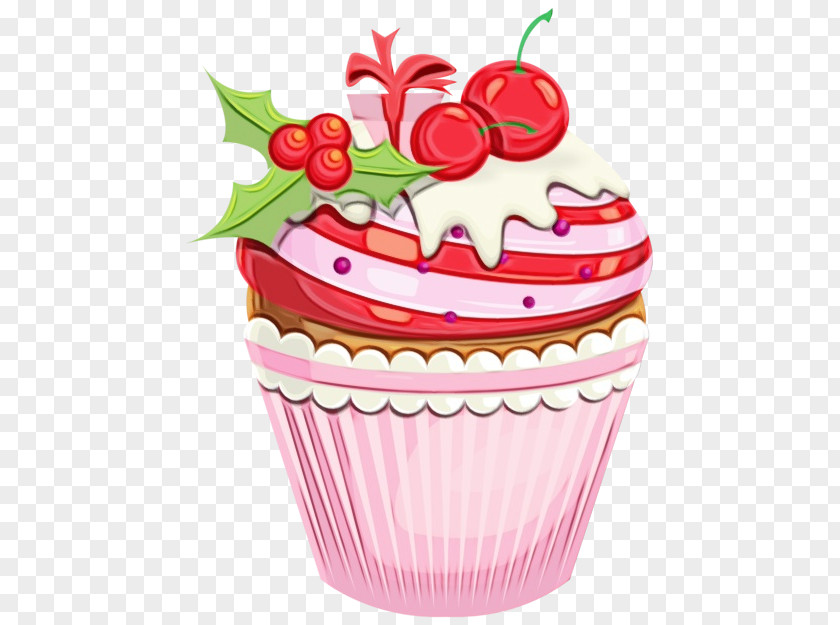 Buttercream Icing Baking Cup Pink Cupcake Food Cake PNG