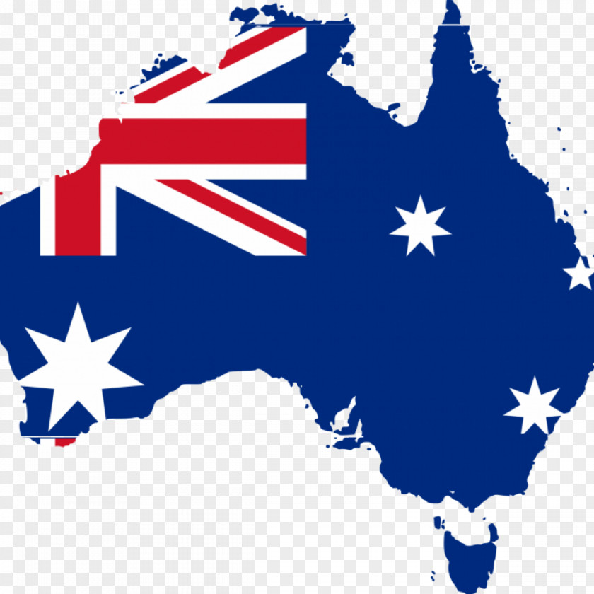 English Flag Of Australia Map PNG
