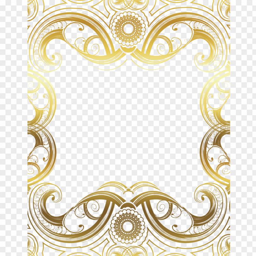 Gold Pattern Motif Drawing Ornament PNG