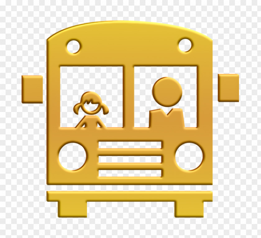 School Bus Front With Passengers Icon Transport PNG