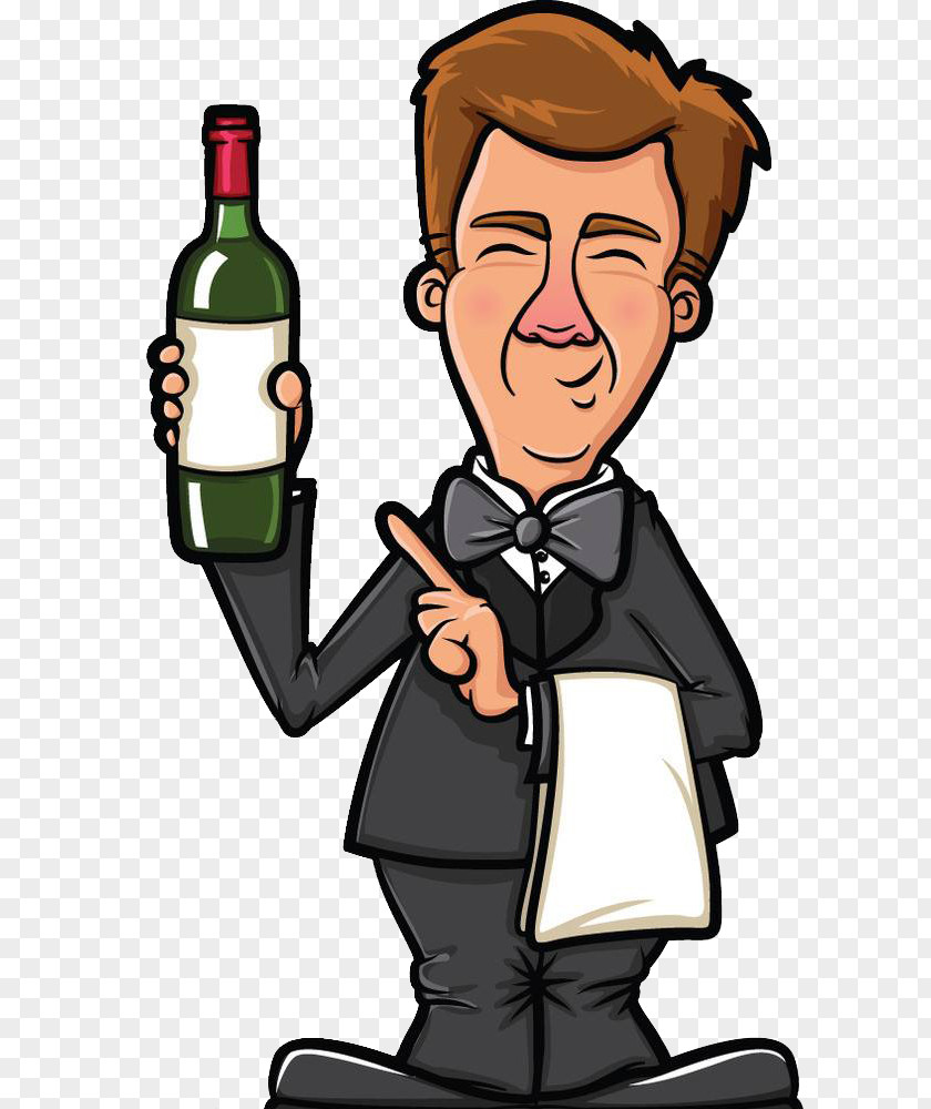 Cartoon Bartender Waiter Clip Art PNG