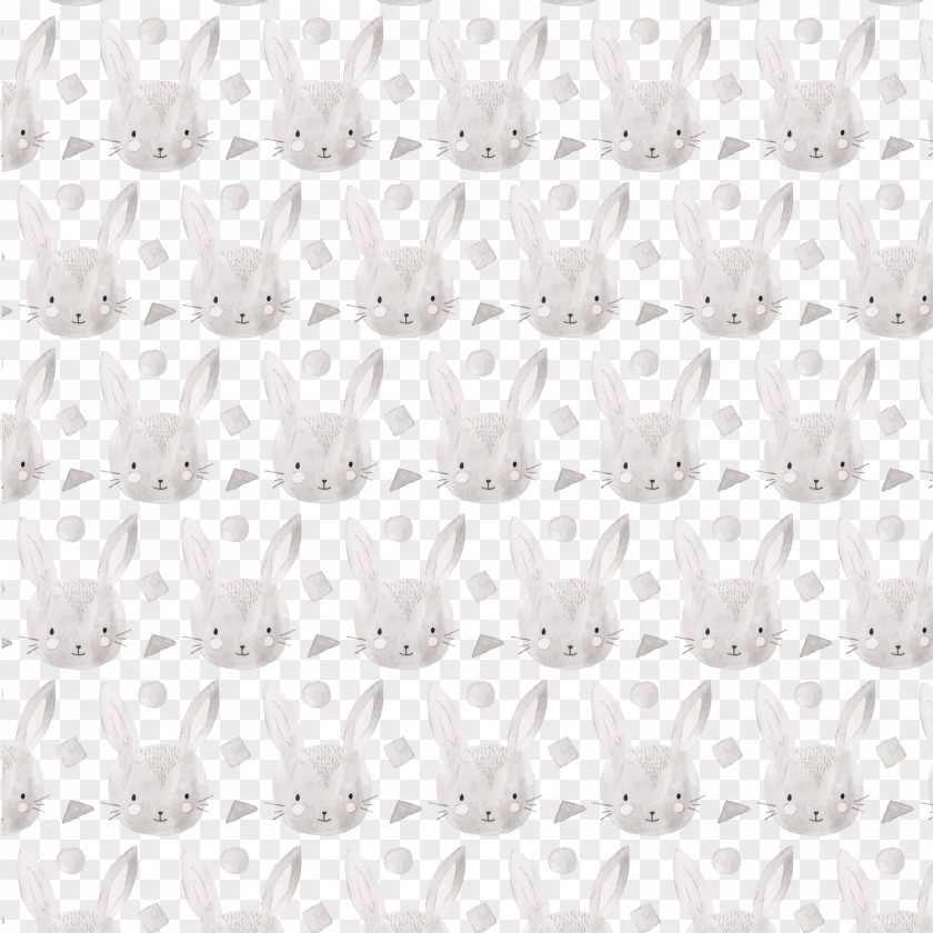 Hand Painted Rabbit Head Vector Textile Area Pattern PNG