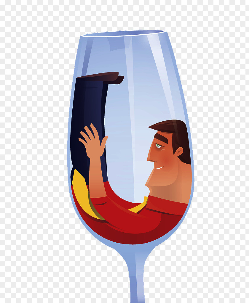 A Drunken Man. Wine Glass Beer Drink Illustration PNG