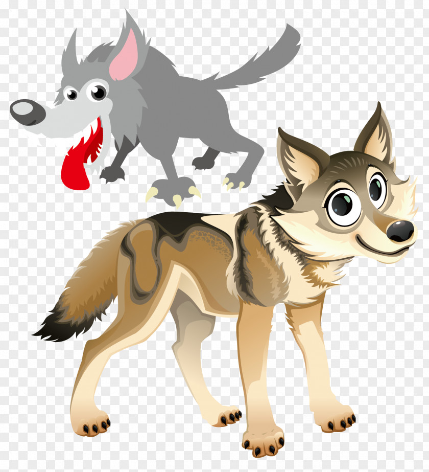 Cartoon Wolf Gray Animal Illustration PNG