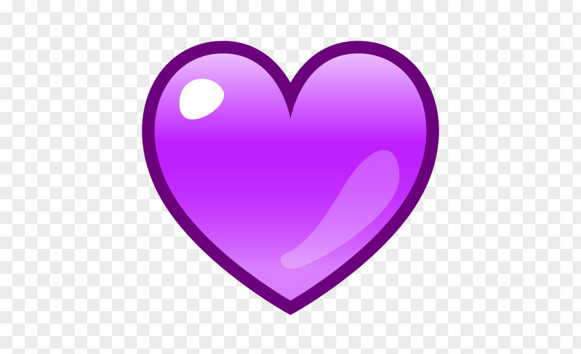Purple Heart Emoji Emoticon SMS PNG