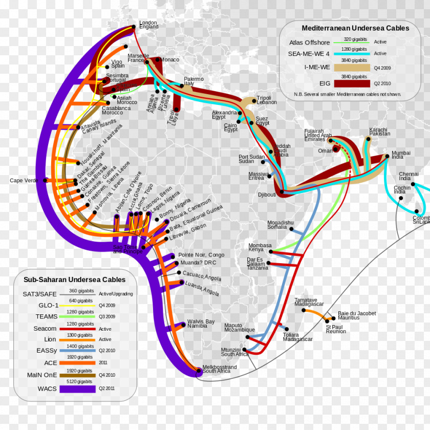 Map Of Intracoastal Waterway Submarine Communications Cable Internet Access Television PNG