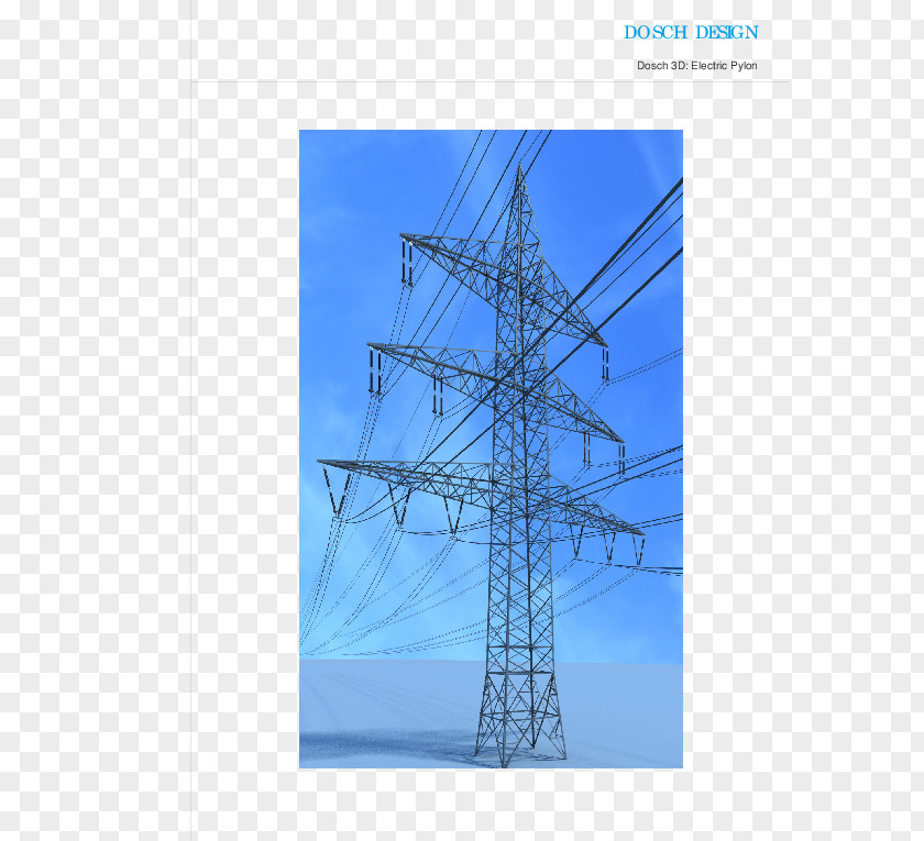 Pylon Transmission Tower Electricity Industry Electric Potential Difference Three-dimensional Space PNG