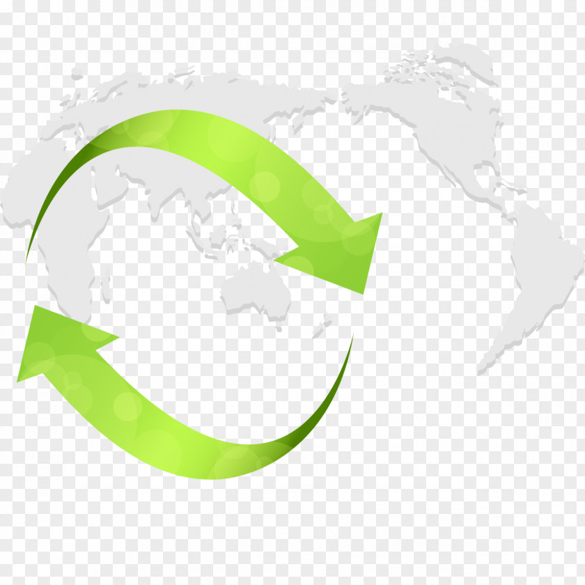 World Map Green Arrow Icon PNG