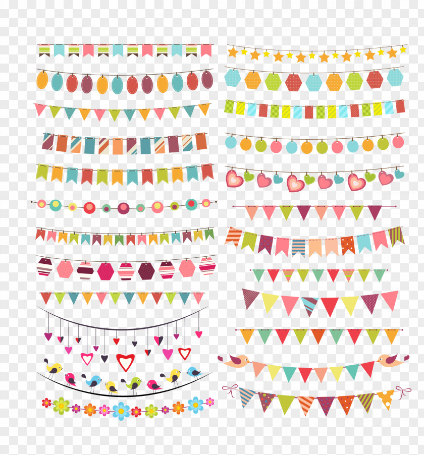 Color Decorative Hanging Flag Pictures Banner Bunting Illustration PNG