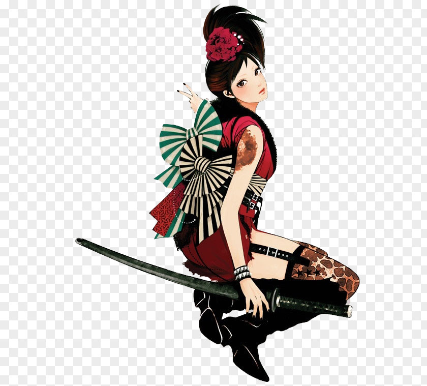 Illustrator Artist Anime Illustration PNG Illustration, Sexy beauty warrior illustrator clipart PNG