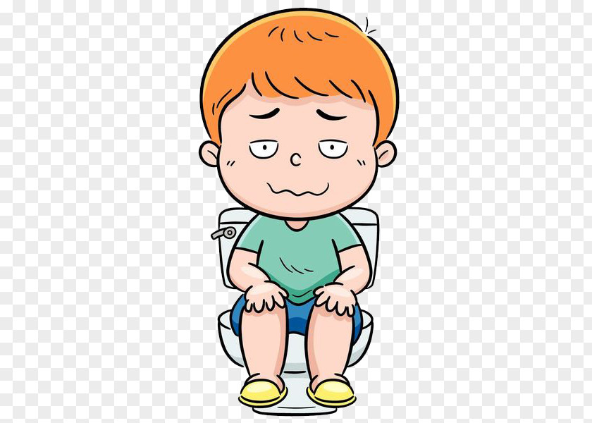 The Boy Who Is Sitting On Toilet Cartoon Illustration PNG