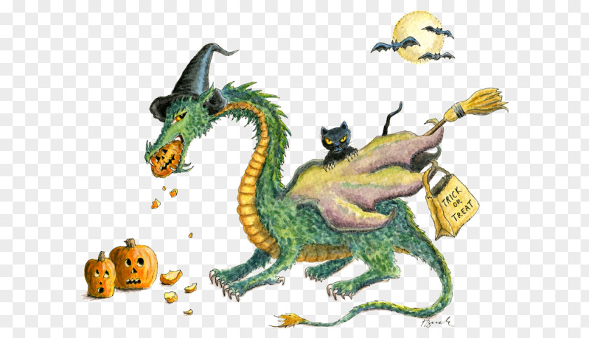 Trick Or Treath Dragon Halloween Trick-or-treating Illustration Holiday PNG