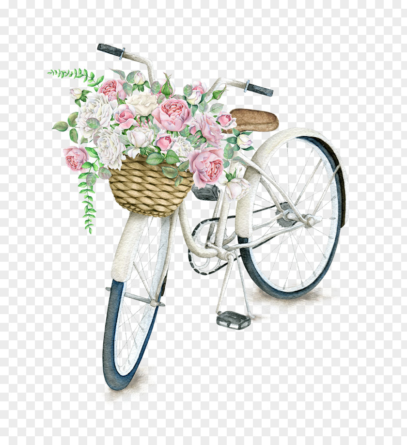 Beautifully Bicycle Basket Napkin Flower Vintage Clothing PNG