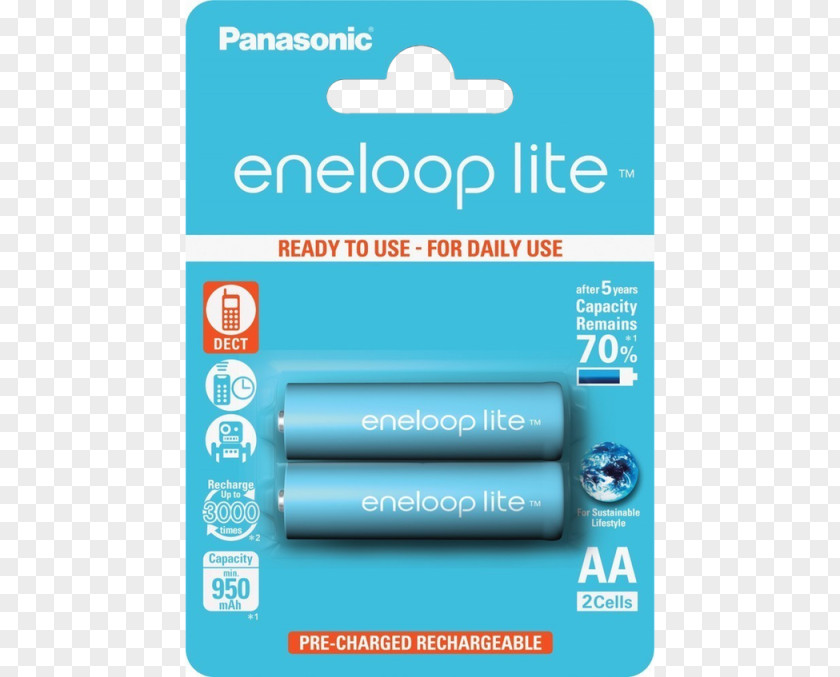 Eneloop AAA Battery Rechargeable Nickel–metal Hydride PNG