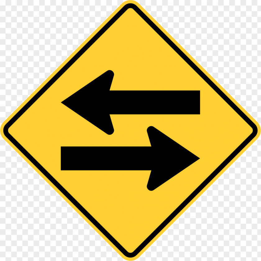 Left Arrow Two-way Street Traffic Sign One-way Road Manual On Uniform Control Devices PNG