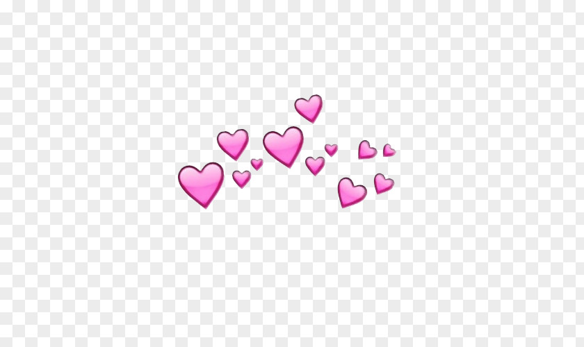 Magenta Text Heart Emoji Background PNG
