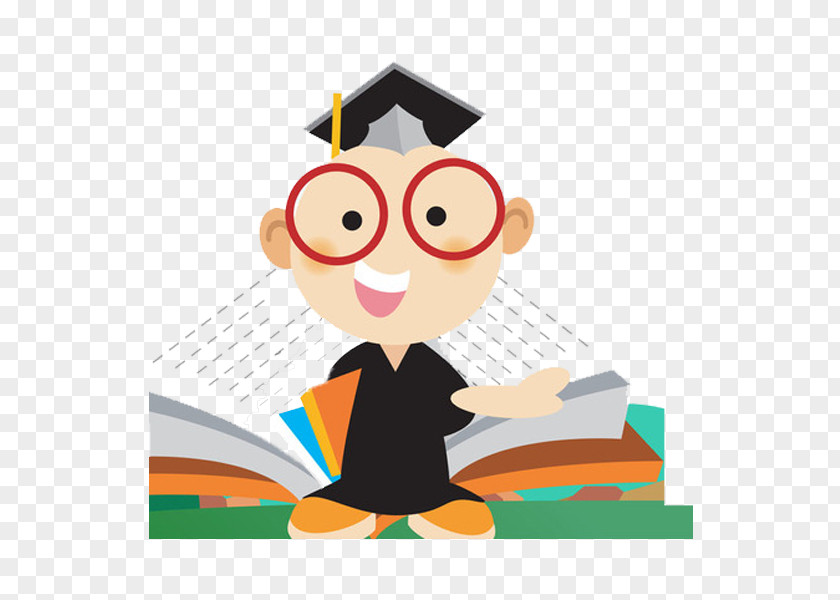 Open The Book Doctorate Cartoon Illustration PNG