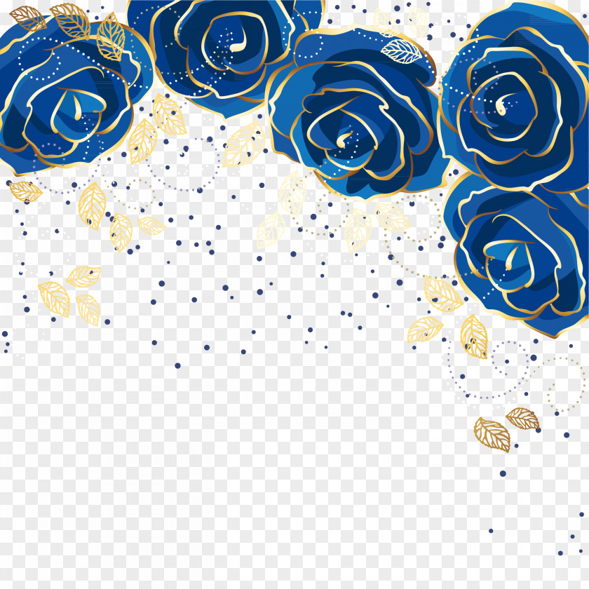Blue Rose Background Vector Flower PNG