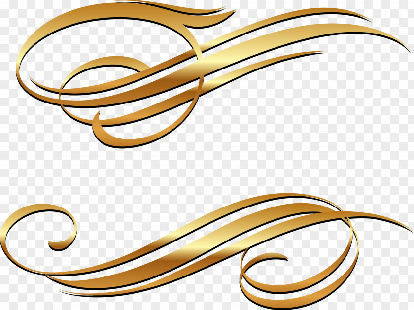 Golden European Pattern Motif Gold Clip Art PNG