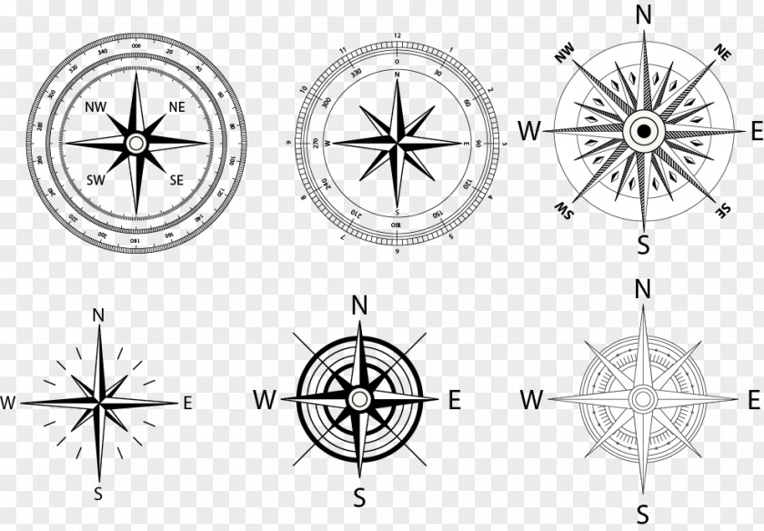 Vector Compass Rose Clip Art PNG