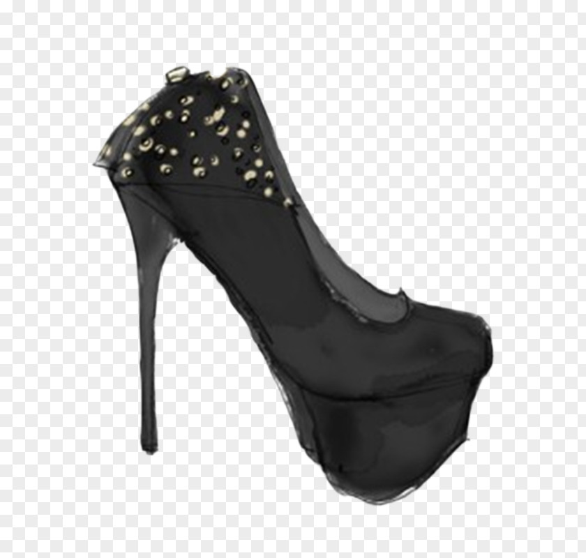 Hand-drawn Illustration Black High Heels High-heeled Footwear Shoe Designer PNG
