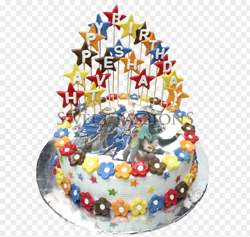 Chocolate Cake Birthday Cream Decorating PNG