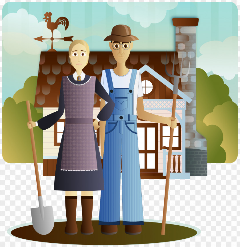 Farmers Farmer American Gothic Clip Art PNG