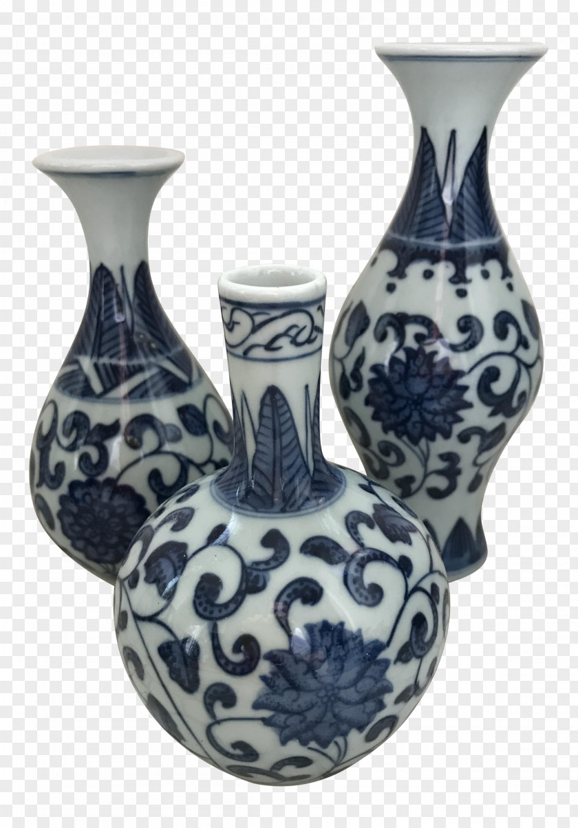 Vase Blue And White Pottery Ceramic Chinoiserie Porcelain PNG