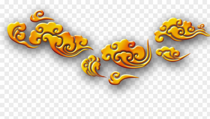 A Golden Clouds Pattern Cloud Computer File PNG