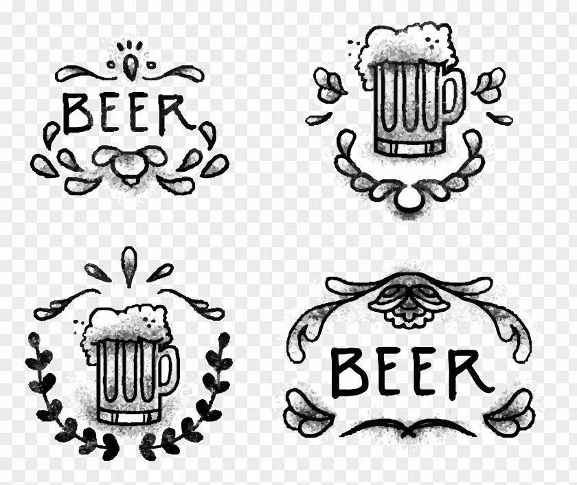 Hand-painted Beer Icon Euclidean Vector Illustration PNG