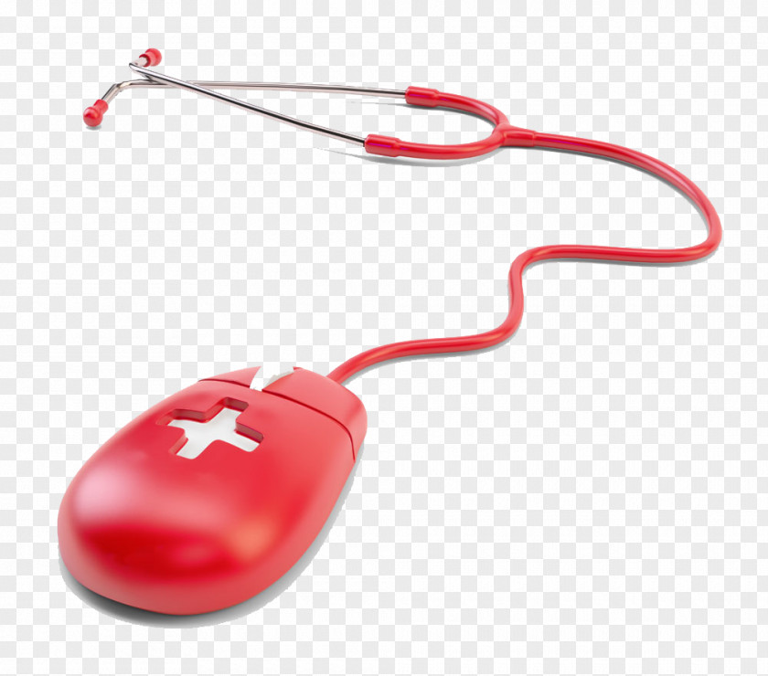 Red Stethoscope Mouse Button Creative HD Free Health Care Medicine Medical Device Patient Equipment PNG