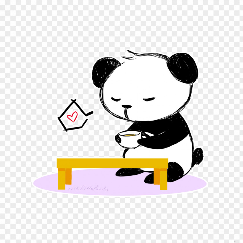 Tea Time Giant Panda Andy Clip Art PNG