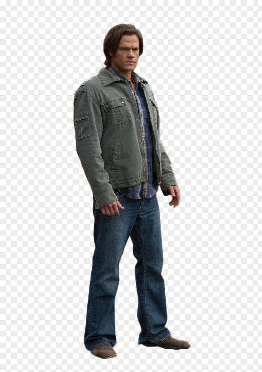 Bobby Leather Jacket Supernatural Jeans Outerwear PNG