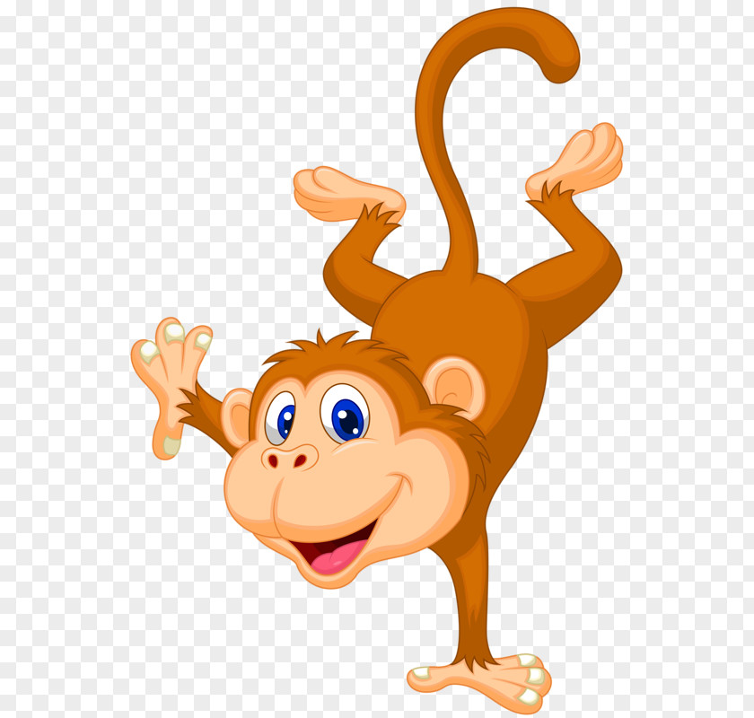 Hand-painted Little Monkey Cartoon Dance Royalty-free PNG