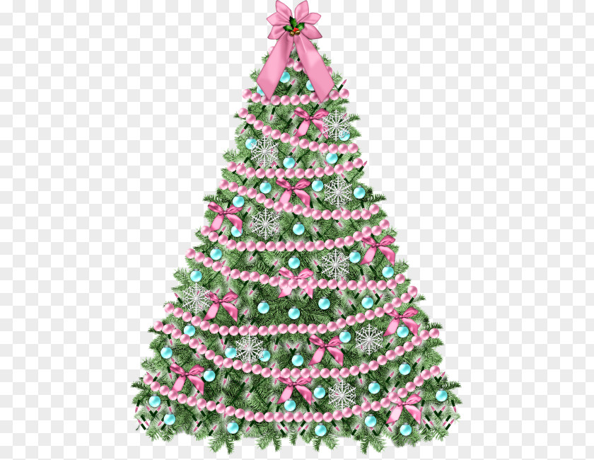 Hand-painted Pearls Decorate The Christmas Tree Clip Art PNG