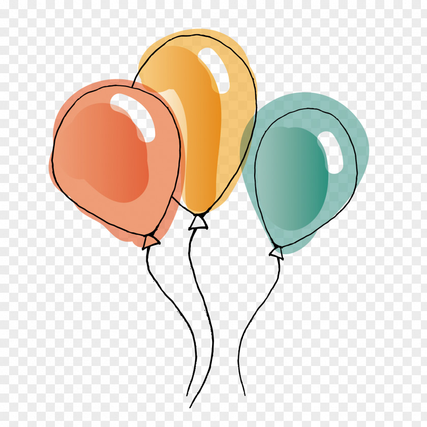 Vector Watercolor Balloon Painting Clip Art PNG