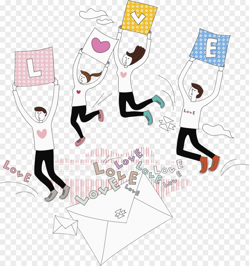 Young Men And Women Drawing Illustration PNG