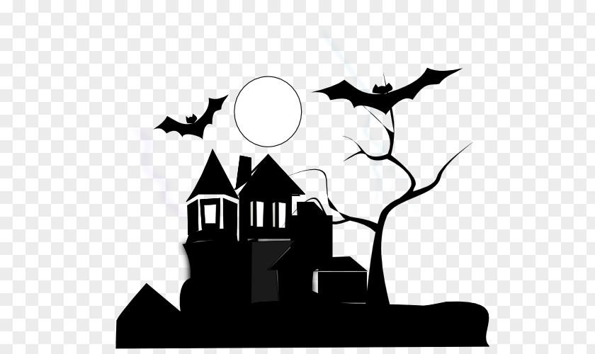 Artclassblackandwhite Black And White Haunted House Clip Art PNG