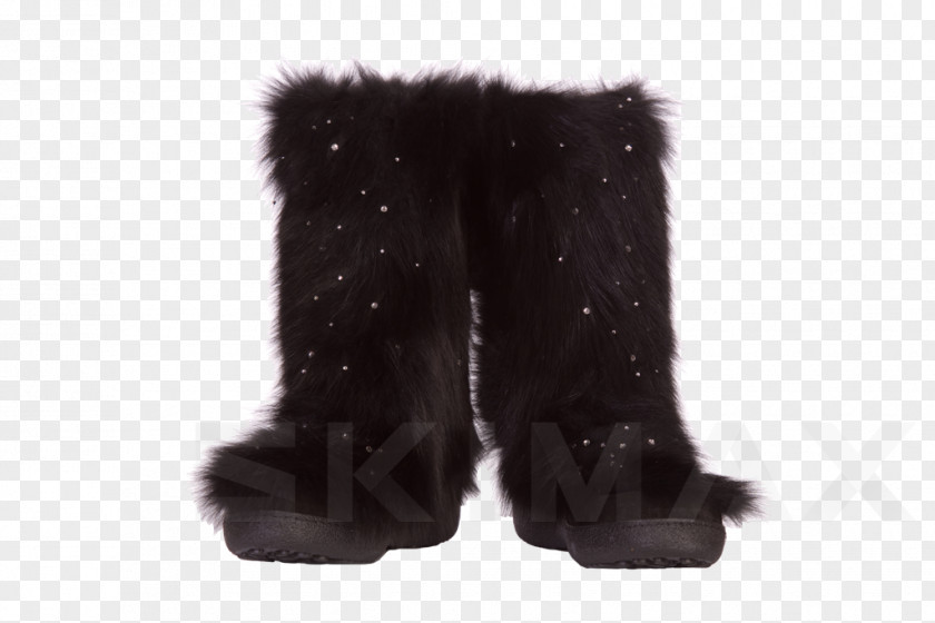 Black Fox Snow Boot Fur Clothing Shoe PNG