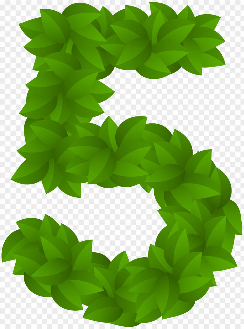 Leaf Number Five Green Clip Art Image File Formats Lossless Compression PNG
