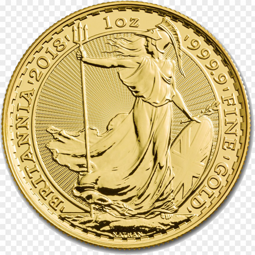 Gold Coins Floating Material Royal Mint Britannia Bullion Coin PNG